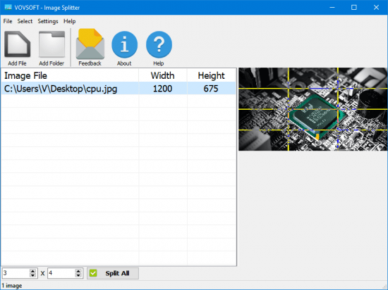 برنامج VovSoft Image Splitter لتحرير وتقطيع الصور