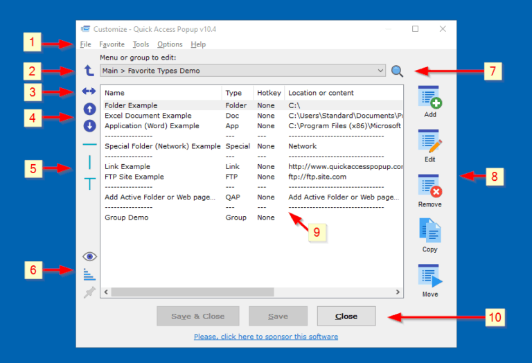 برنامج Quick Access Popup | لتسهيل الوصول الي الملفات - shr7pc