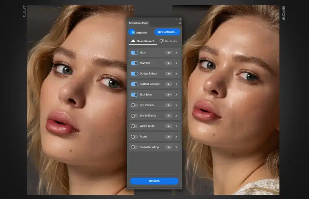 برنامج Retouch4me Eye Vessels لإزالة الأوردة الدموية الحمراء في العين