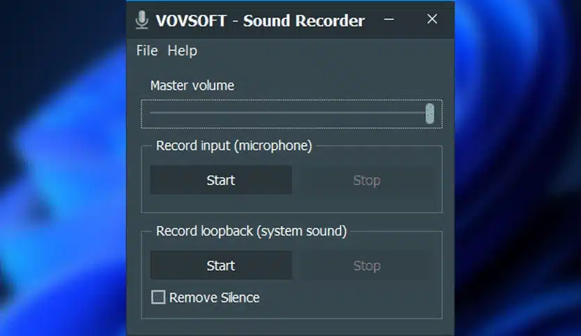 برنامج VovSoft Sound Recorder لتسجيل الصوت على الكمبيوتر