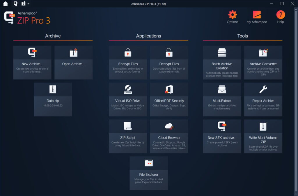 Zpi Software برنامج Ashampoo ZIP Pro | لإدارة الملفات المضغوطة - shr7pc