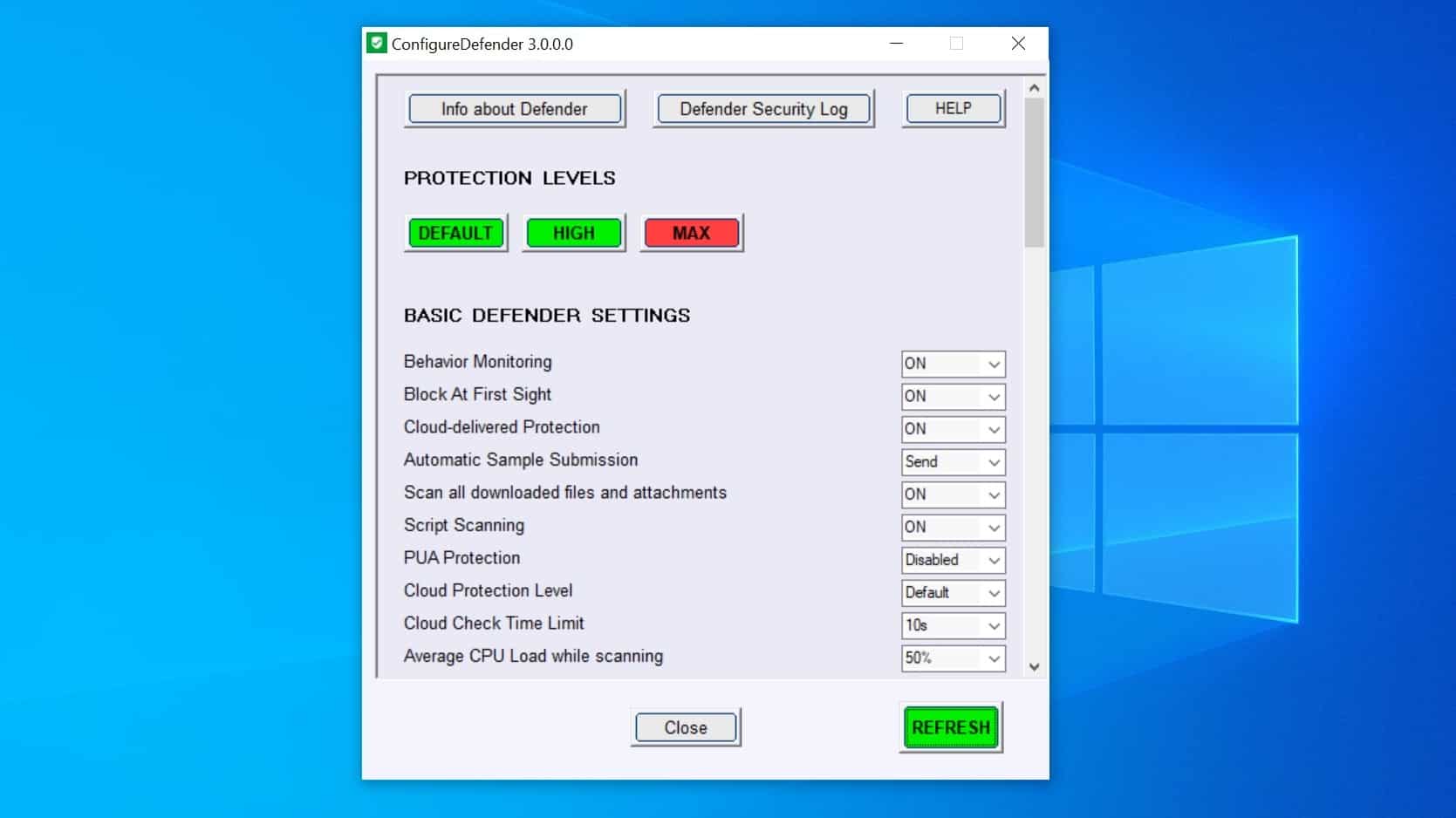 برنامج ConfigureDefender | لأدارة حماية ويندوز 10 - shr7pc