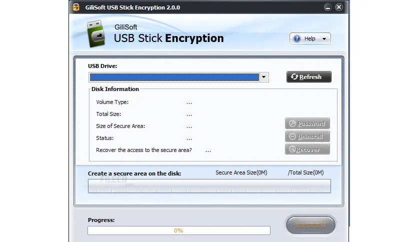 برنامج GiliSoft USB Stick Encryption لحماية الفلاشة برقم سري