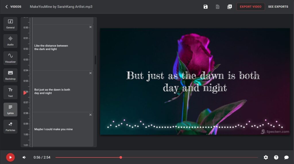 برنامج Lyric Video Creator لأنشاء مقاطع الفديو