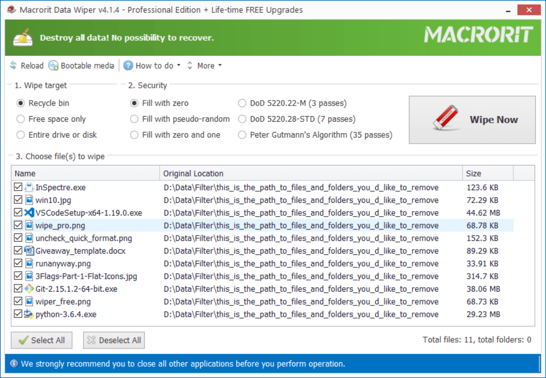 برنامج Macrorit Data Wiper لحذف الملفات بشكل نهائي