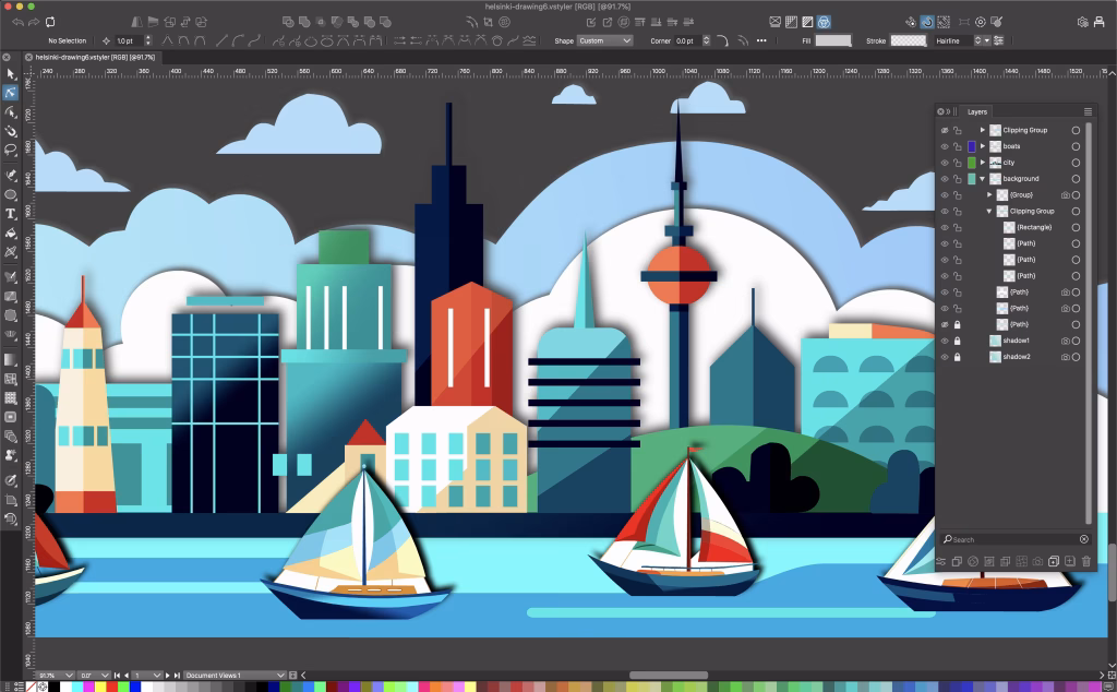 برنامج VectorStyler للرسم والتصميم بالفيكتور