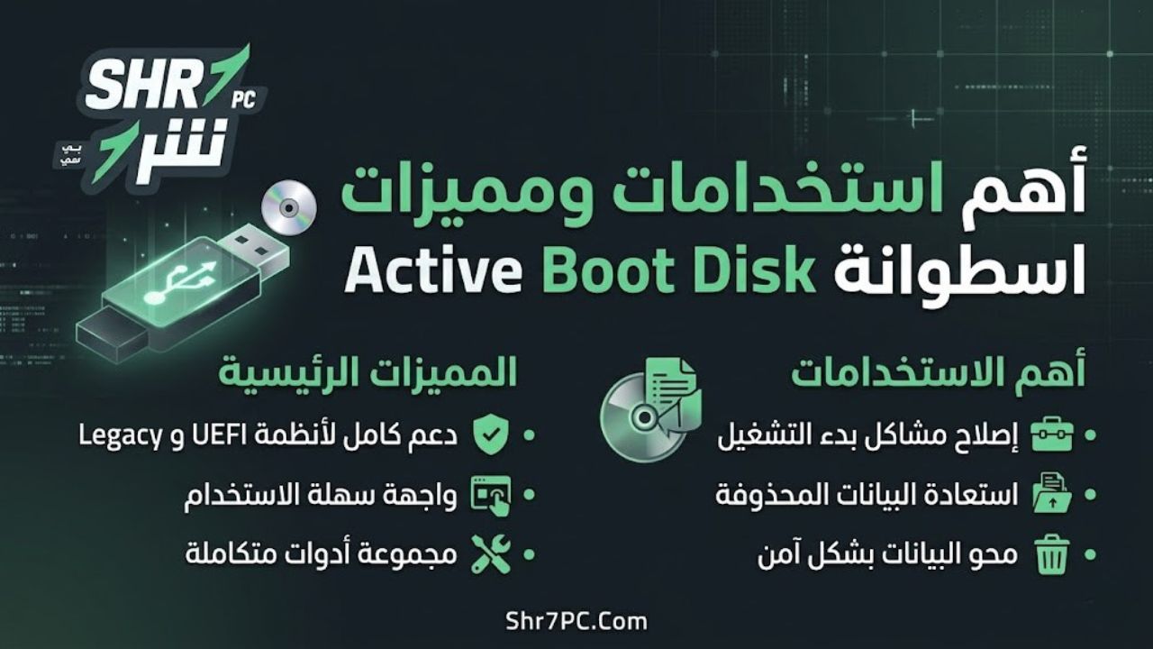 أهم استخدامات برنامج Active Boot Disk ومميزاته