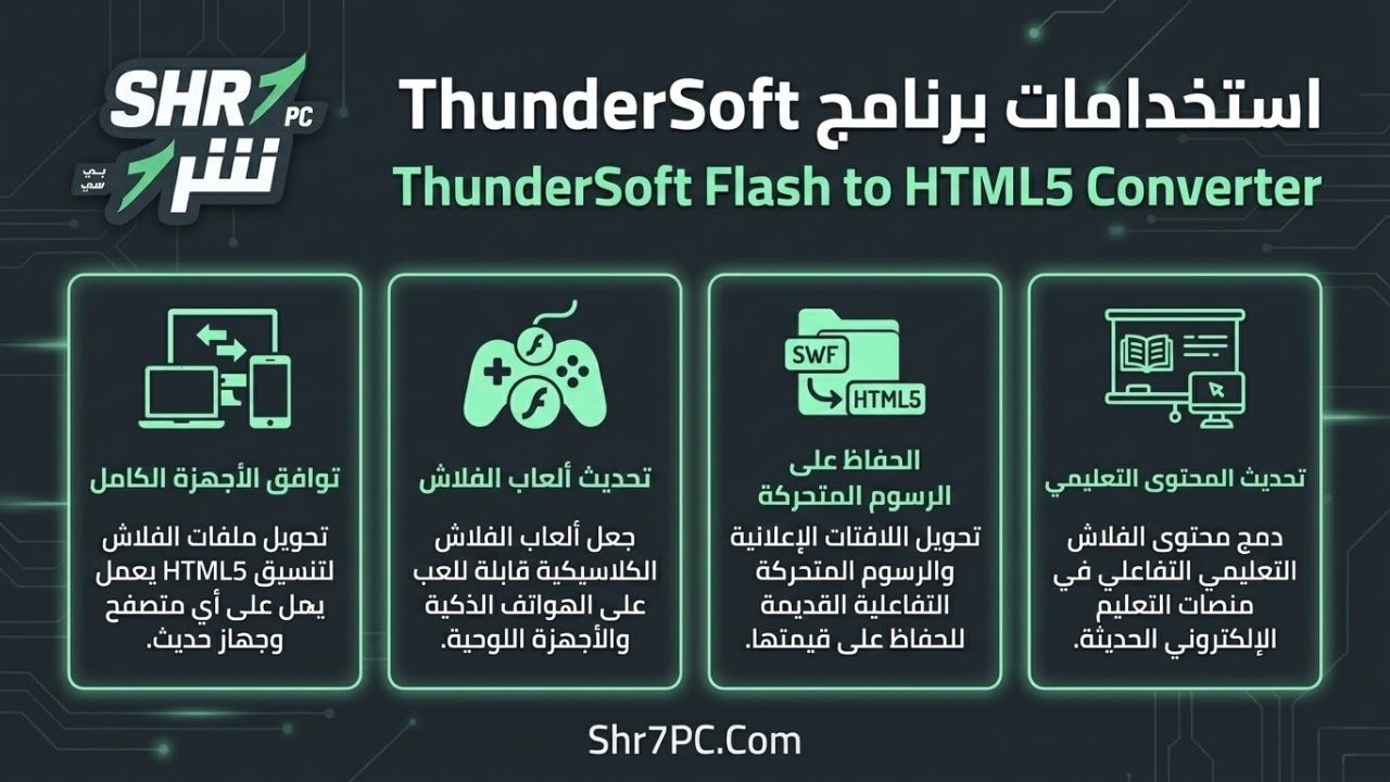 استخدامات برنامج ThunderSoft Flash to HTML5 Converter