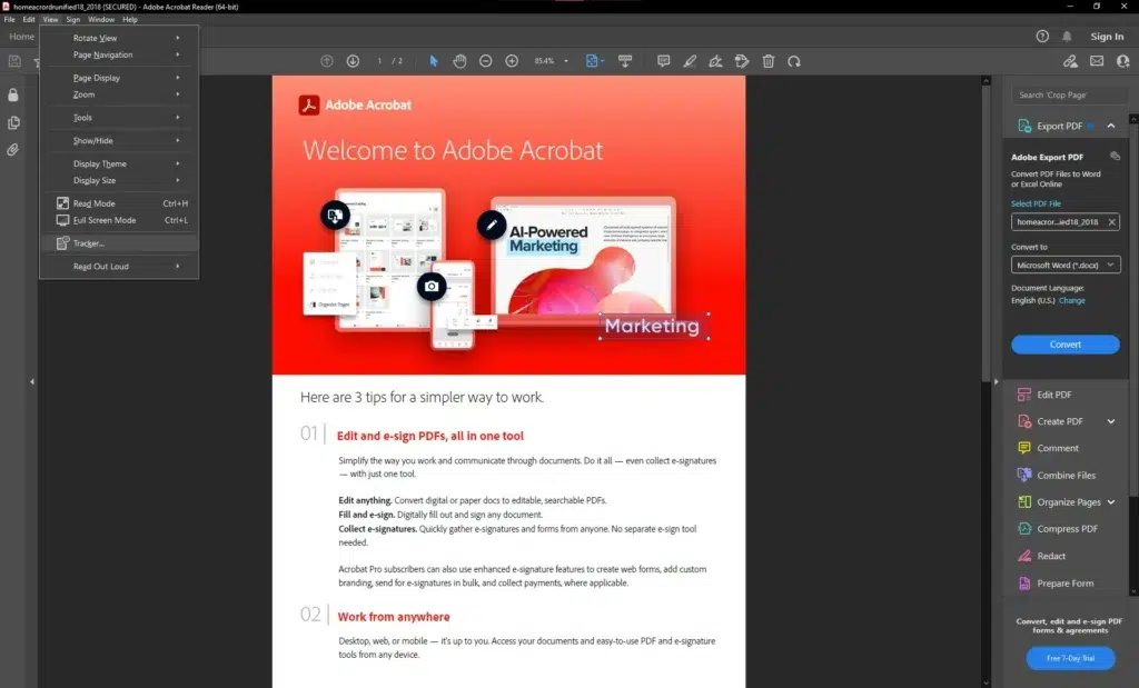 تحميل برنامج أدوبي أكروبات Adobe Acrobat Reader DC 2026 كامل من ميديا فاير
