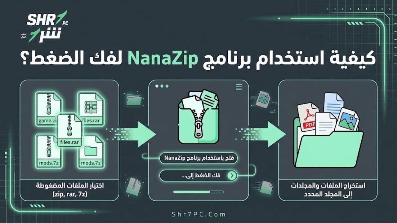 كيفية استخدام برنامج NanaZip لفك الضغط؟