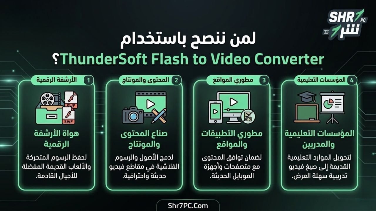 لمن ننصح باستخدام ThunderSoft Flash to Video Converter؟