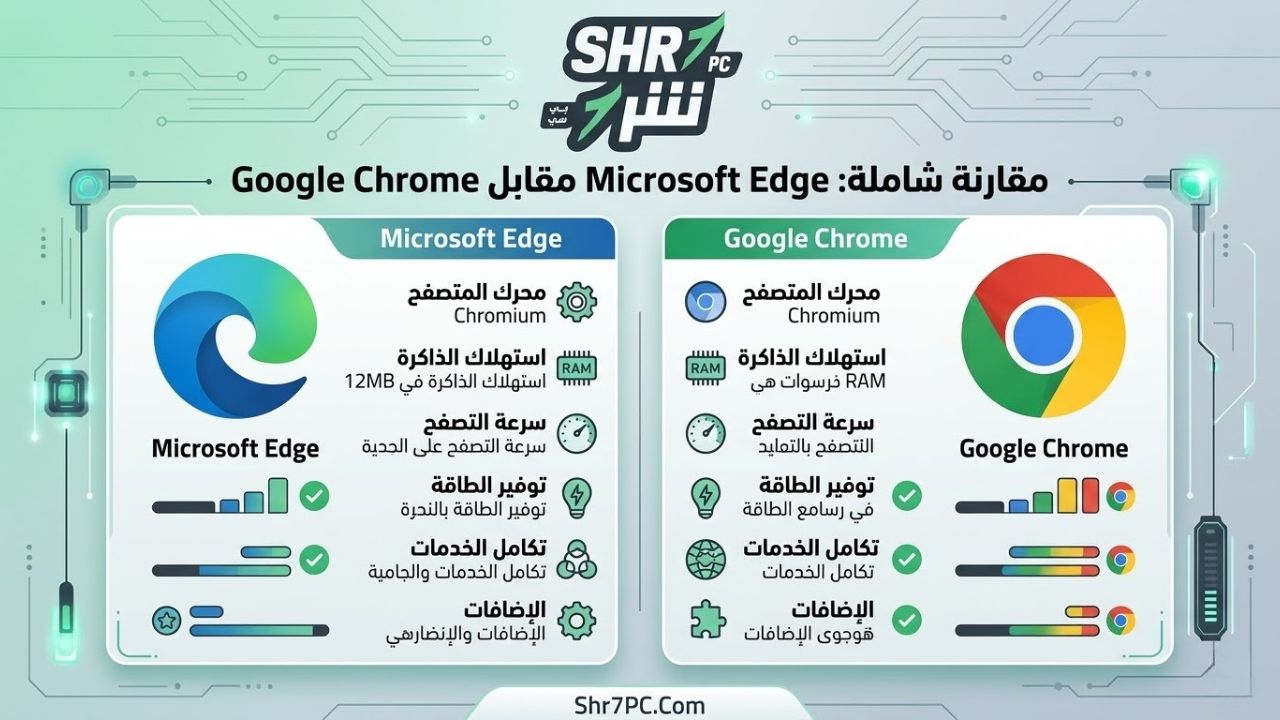 مقارنة بين متصفح ايدج وجوجل كروم