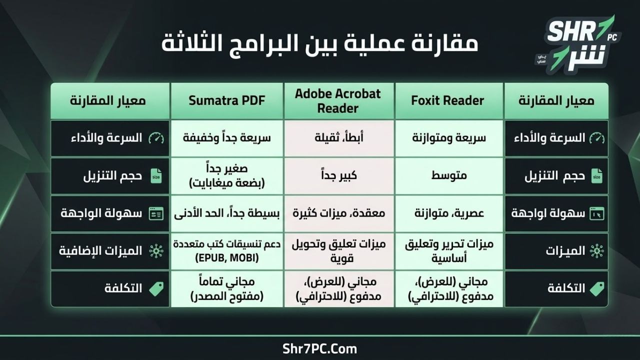 مقارنة عملية بين البرامج الثلاثة