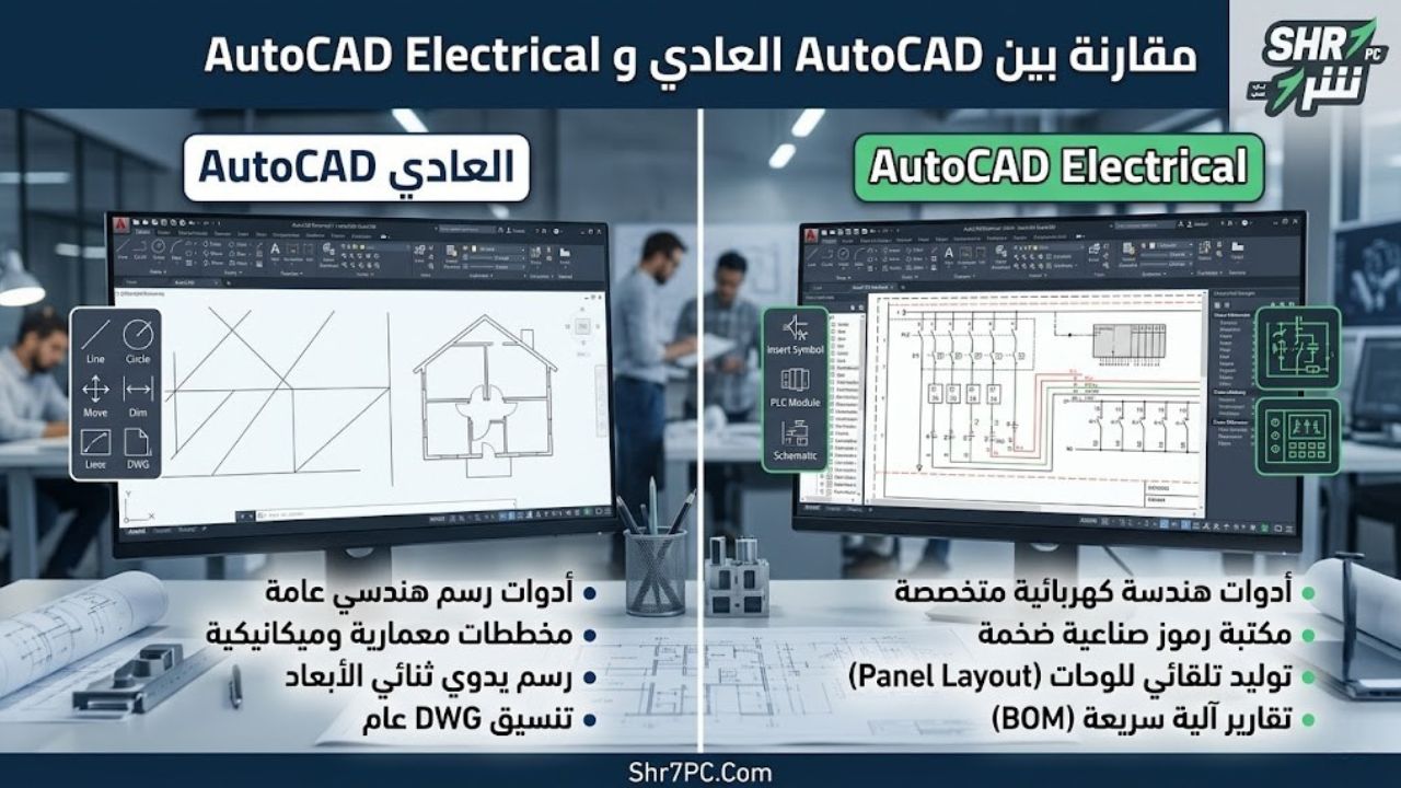 الفرق بين AutoCAD العادي و AutoCAD Electrical