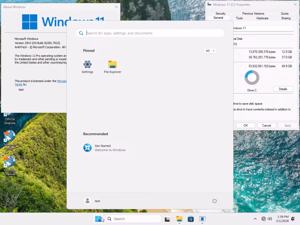 تحميل ويندوز 11 المخفف Windows 11 Pro Lite للأجهزة الضعيفة وداعاً للتهنيج