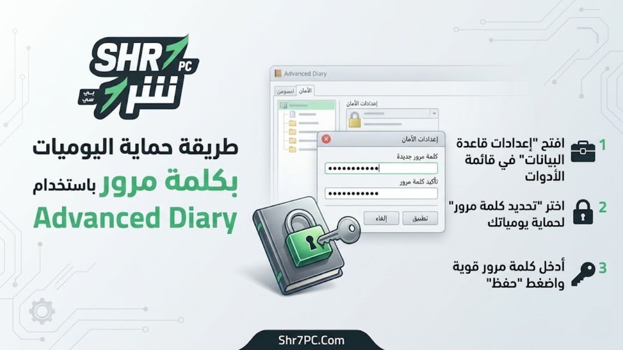 طريقة حماية اليوميات بكلمة مرور باستخدام Advanced Diary