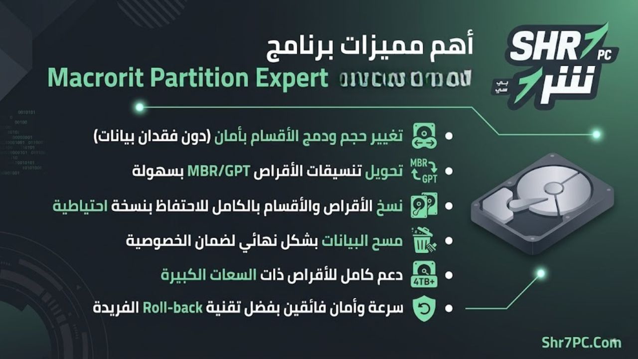 أهم مميزات برنامج Macrorit Partition Expert