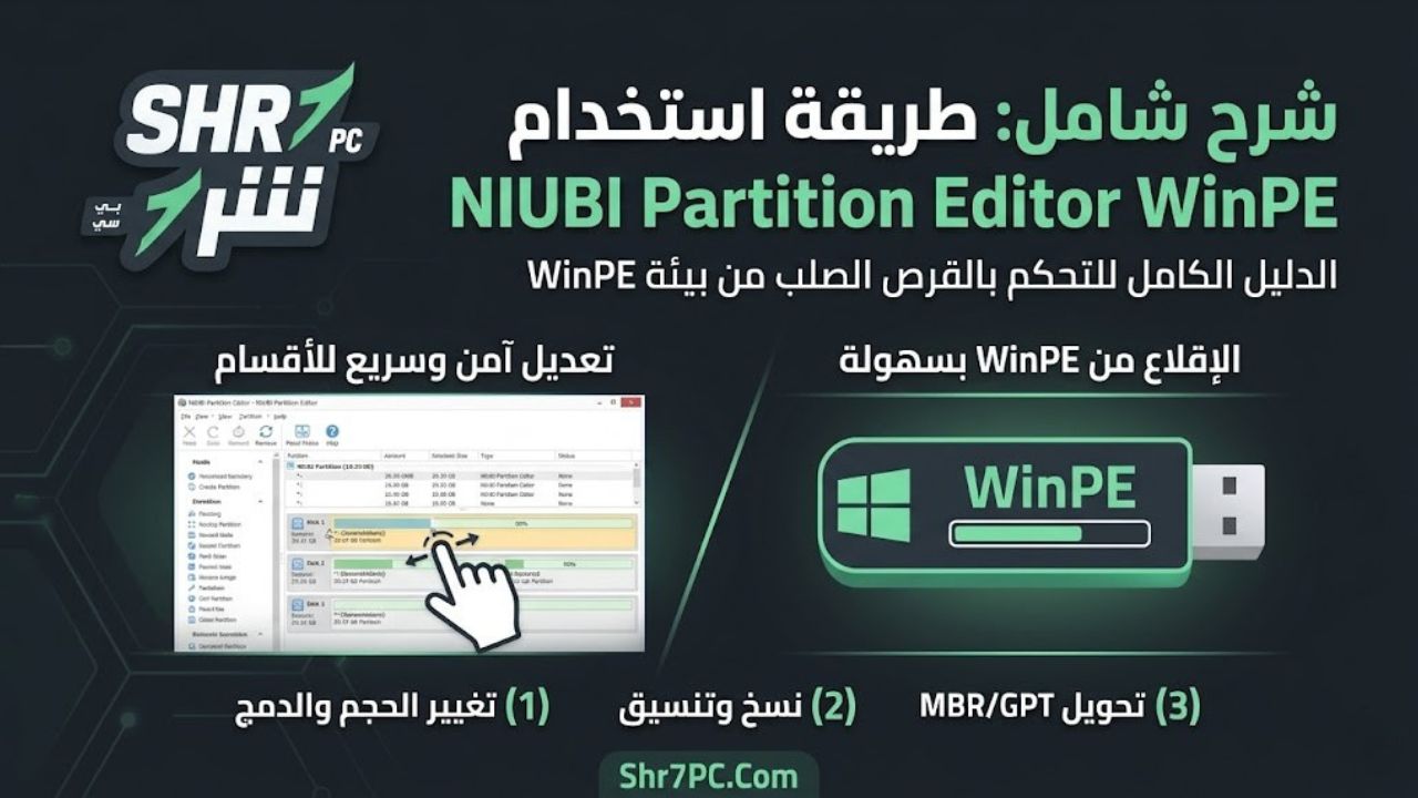 طريقة استخدام NIUBI Partition Editor WinPE