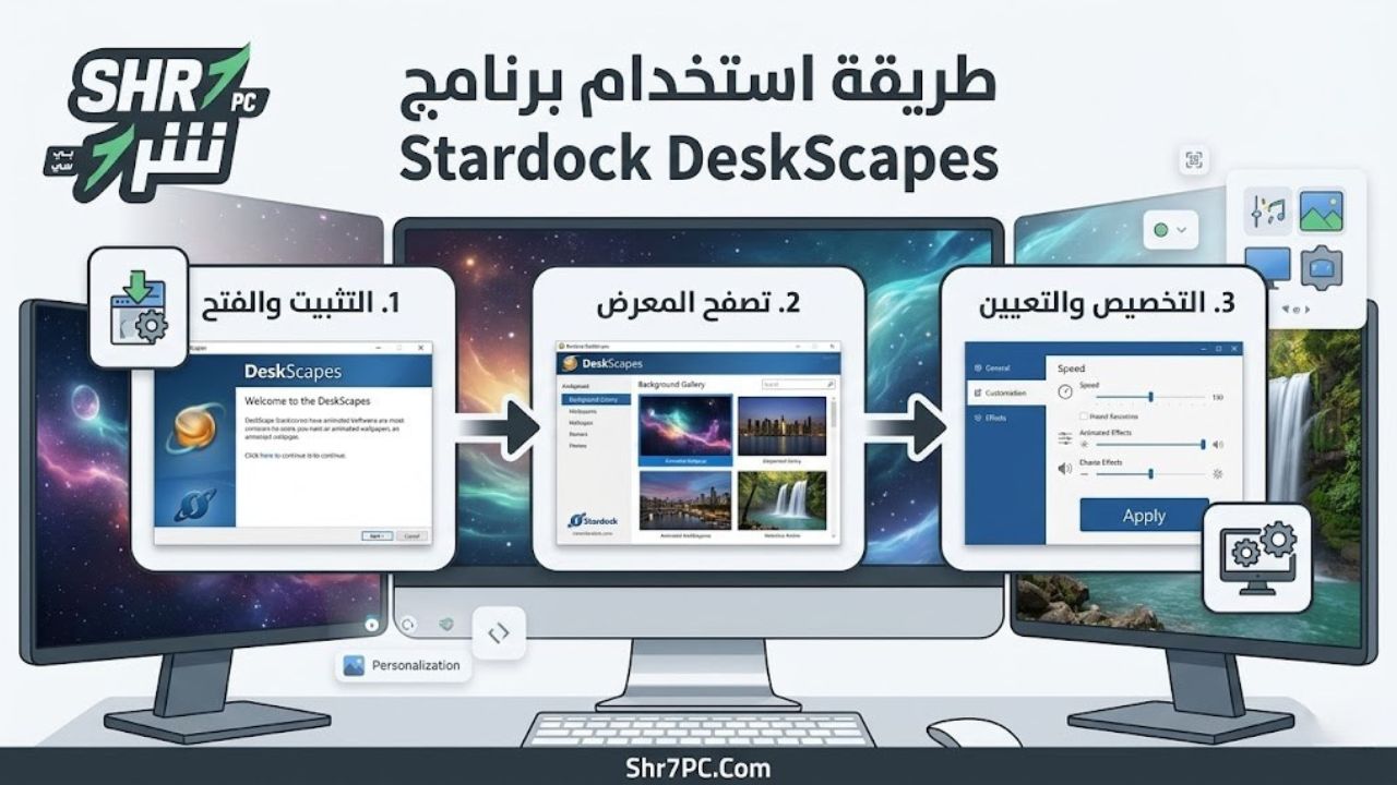 طريقة استخدام برنامج Stardock DeskScapes