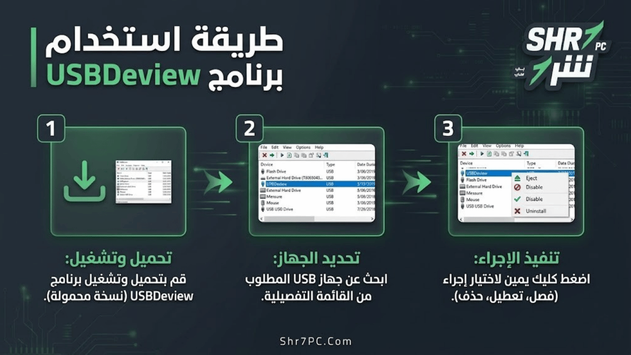 طريقة استخدام برنامج USBDeview