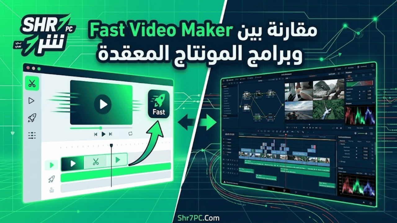 مقارنة بين Fast Video Maker وبرامج المونتاج المعقدة