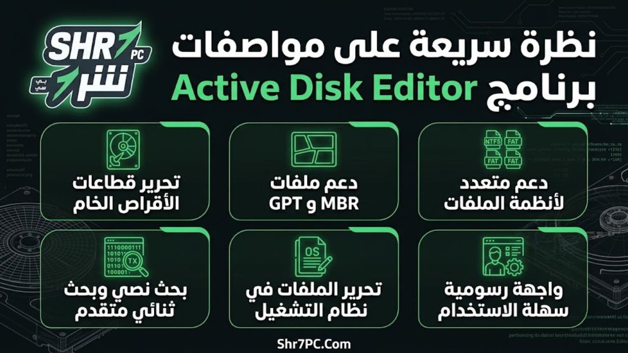 نظرة سريعة على مواصفات برنامج Active Disk Editor