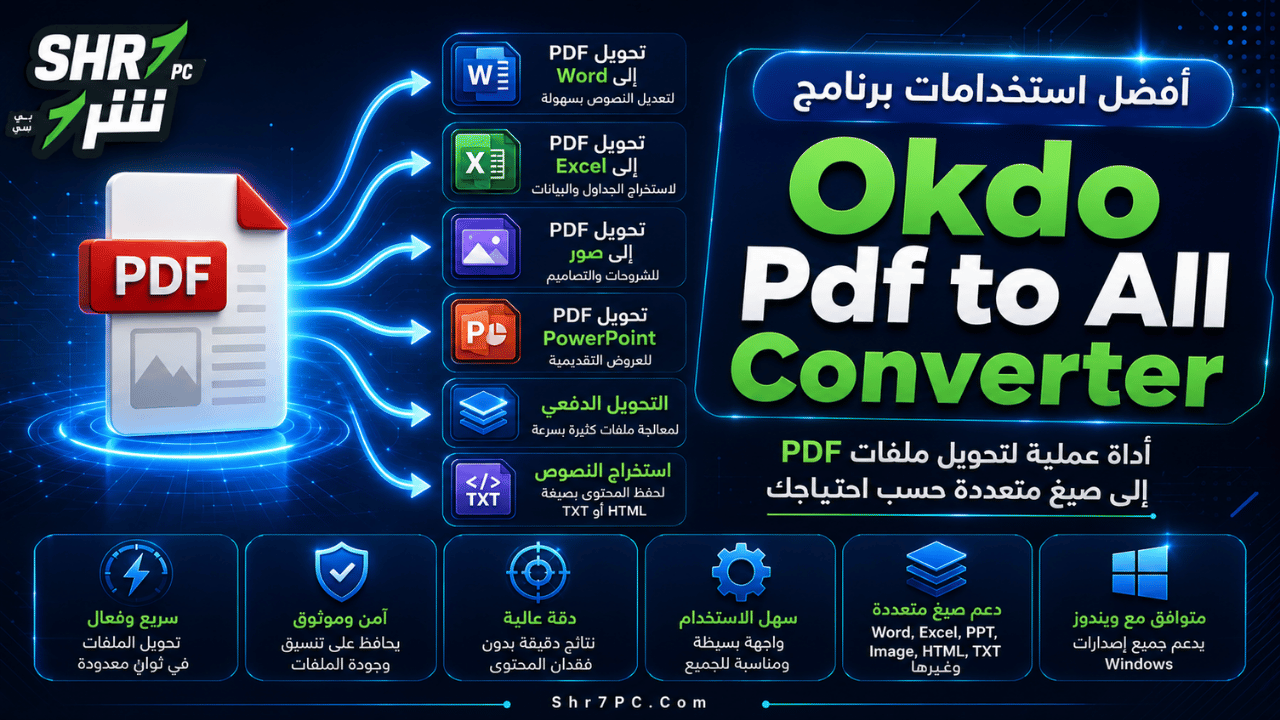 أفضل استخدامات برنامج Okdo Pdf to All Converter