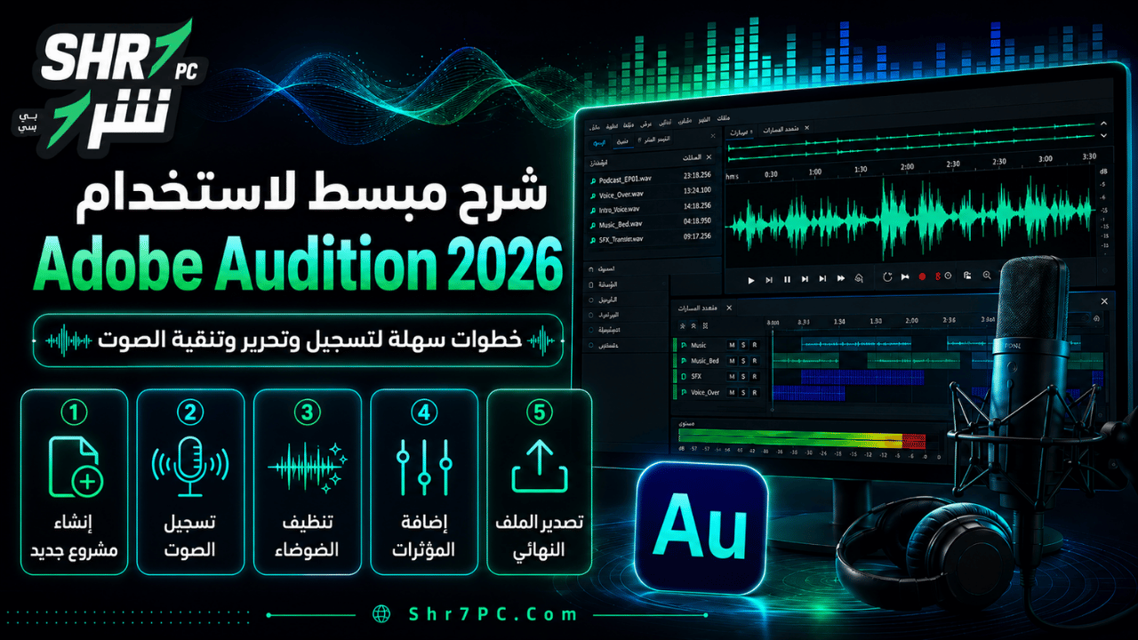 شرح مبسط لاستخدام Adobe Audition 2026
