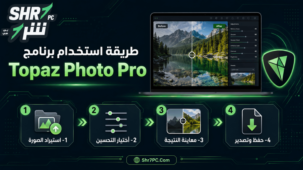 طريقة استخدام برنامج Topaz Photo Pro
