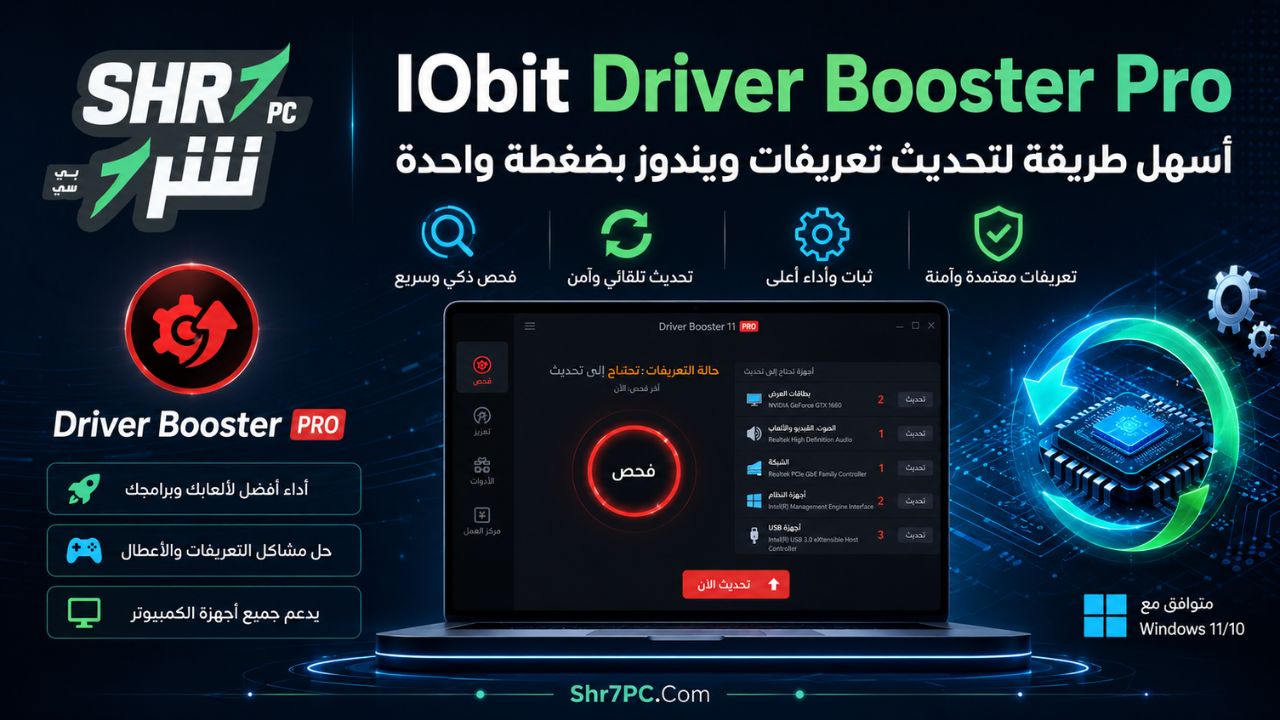 IObit Driver Booster Pro أسهل طريقة لتحديث تعريفات ويندوز بضغطة واحدة