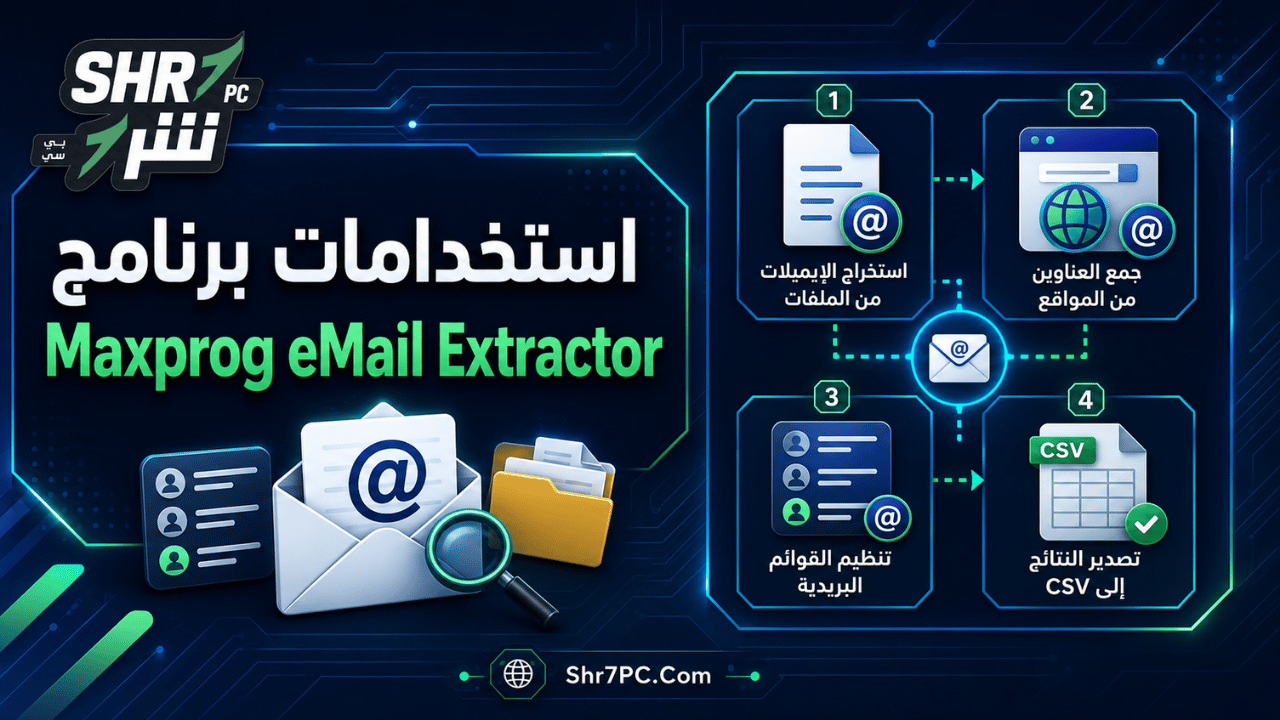 استخدامات برنامج Maxprog eMail Extractor