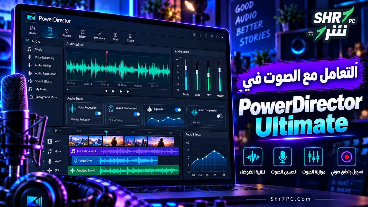 التعامل مع الصوت في PowerDirector