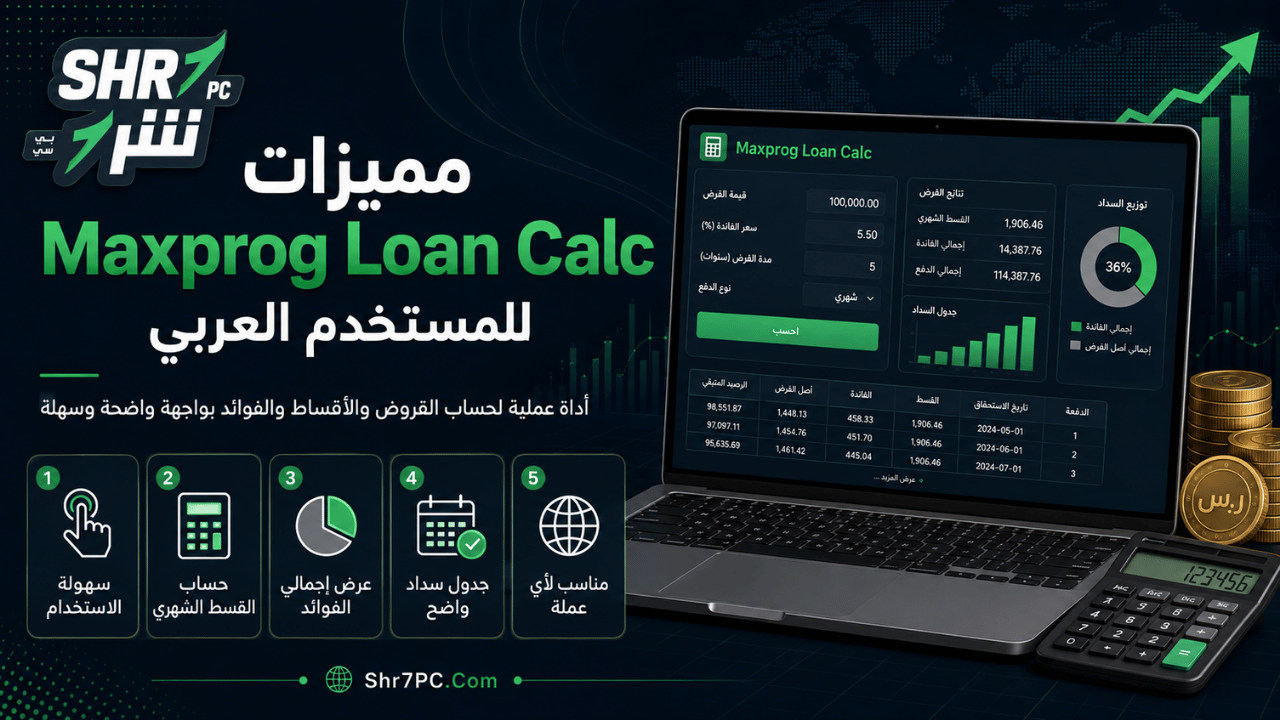مميزات Maxprog Loan Calc للمستخدم العربي