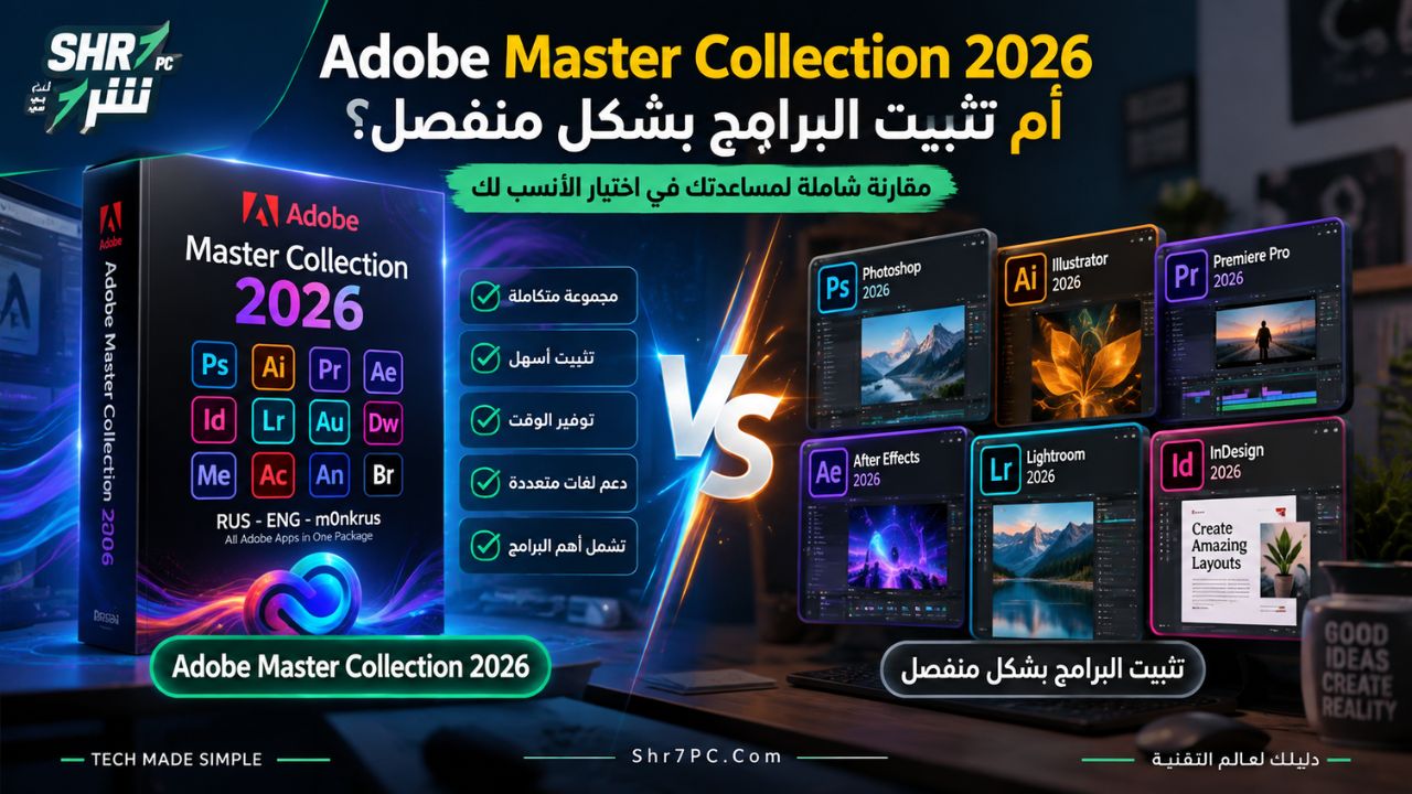 Adobe Master Collection 2026 أم تثبيت البرامج بشكل منفصل؟
