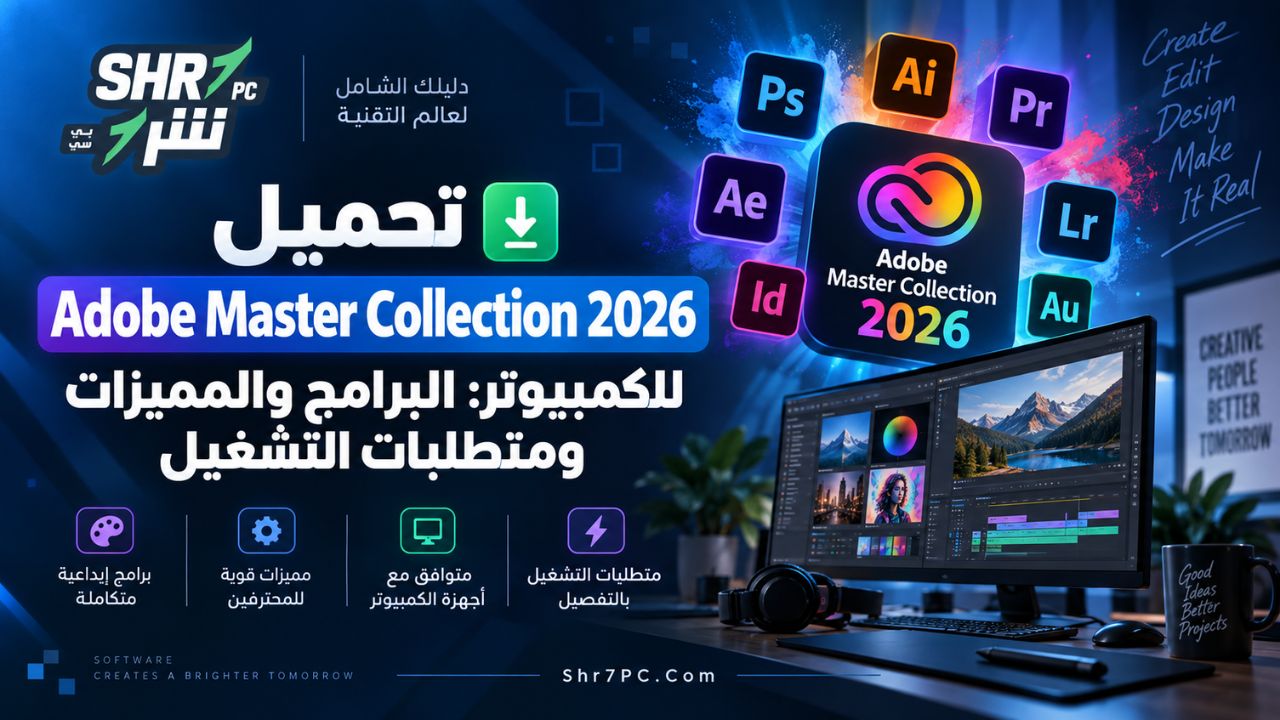 تحميل Adobe Master Collection 2026 للكمبيوتر: البرامج والمميزات ومتطلبات التشغيل