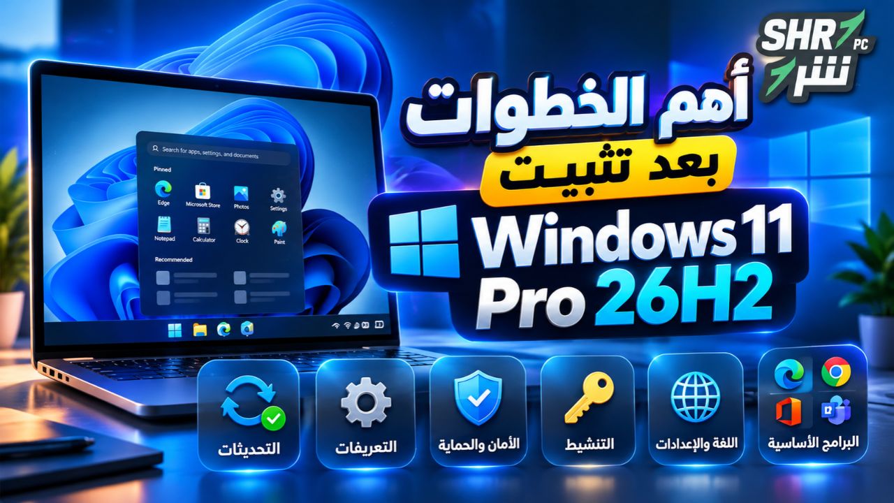 أهم الخطوات بعد تثبيت Windows 11 Pro 26H2